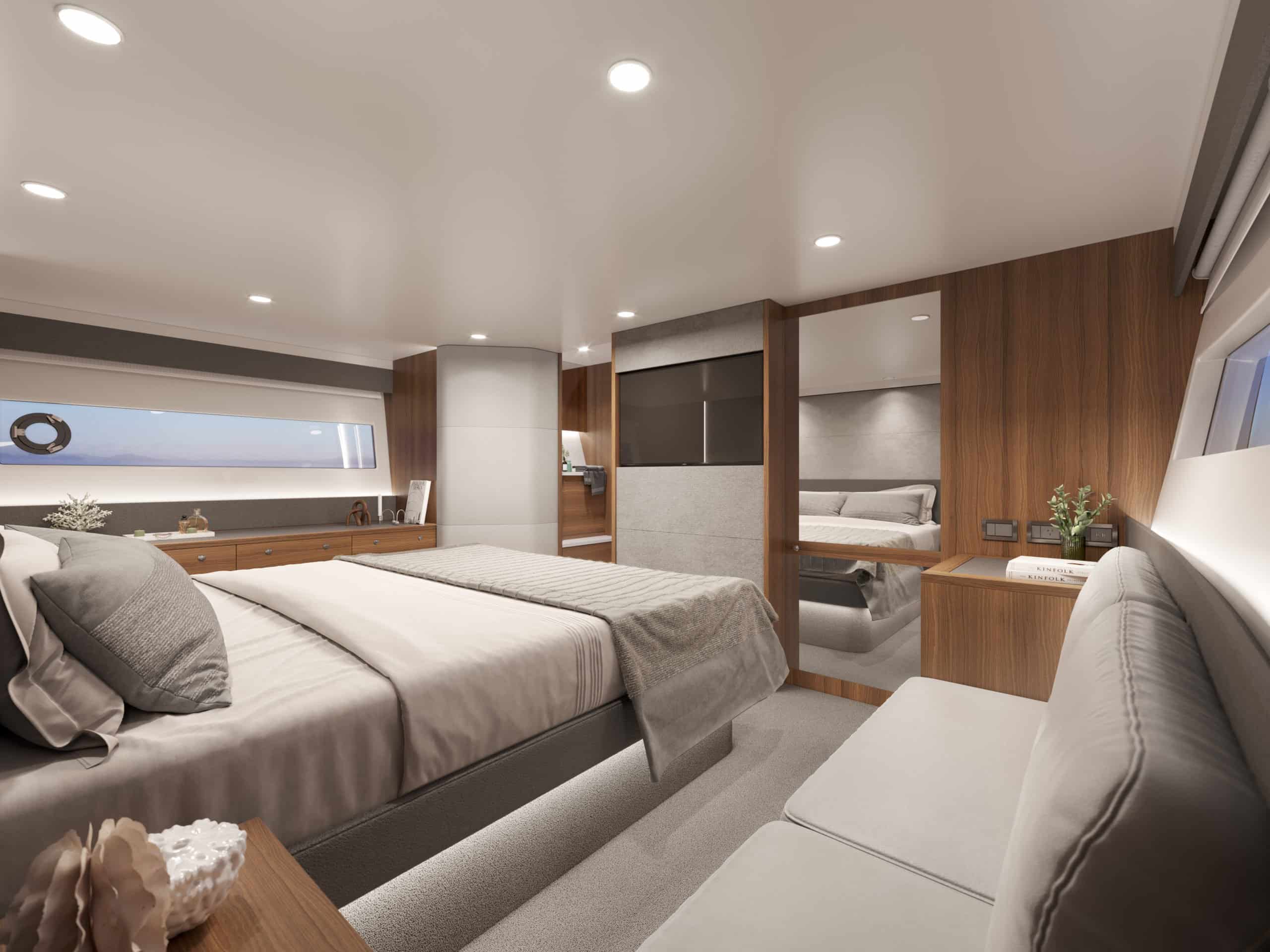 Maritimo S55 master stateroom