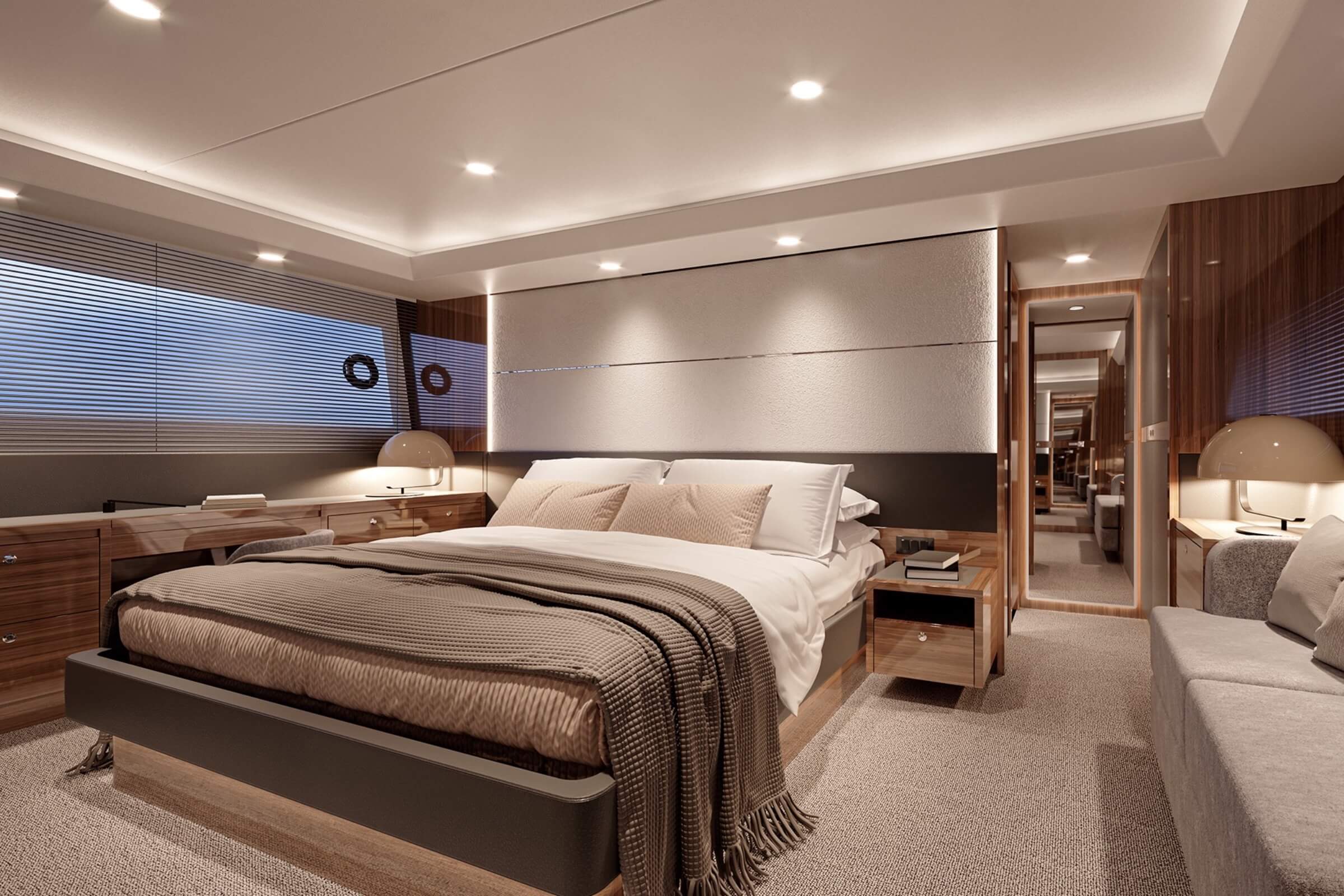 Maritimo M75 Flybridge Motor Yacht Bedroom