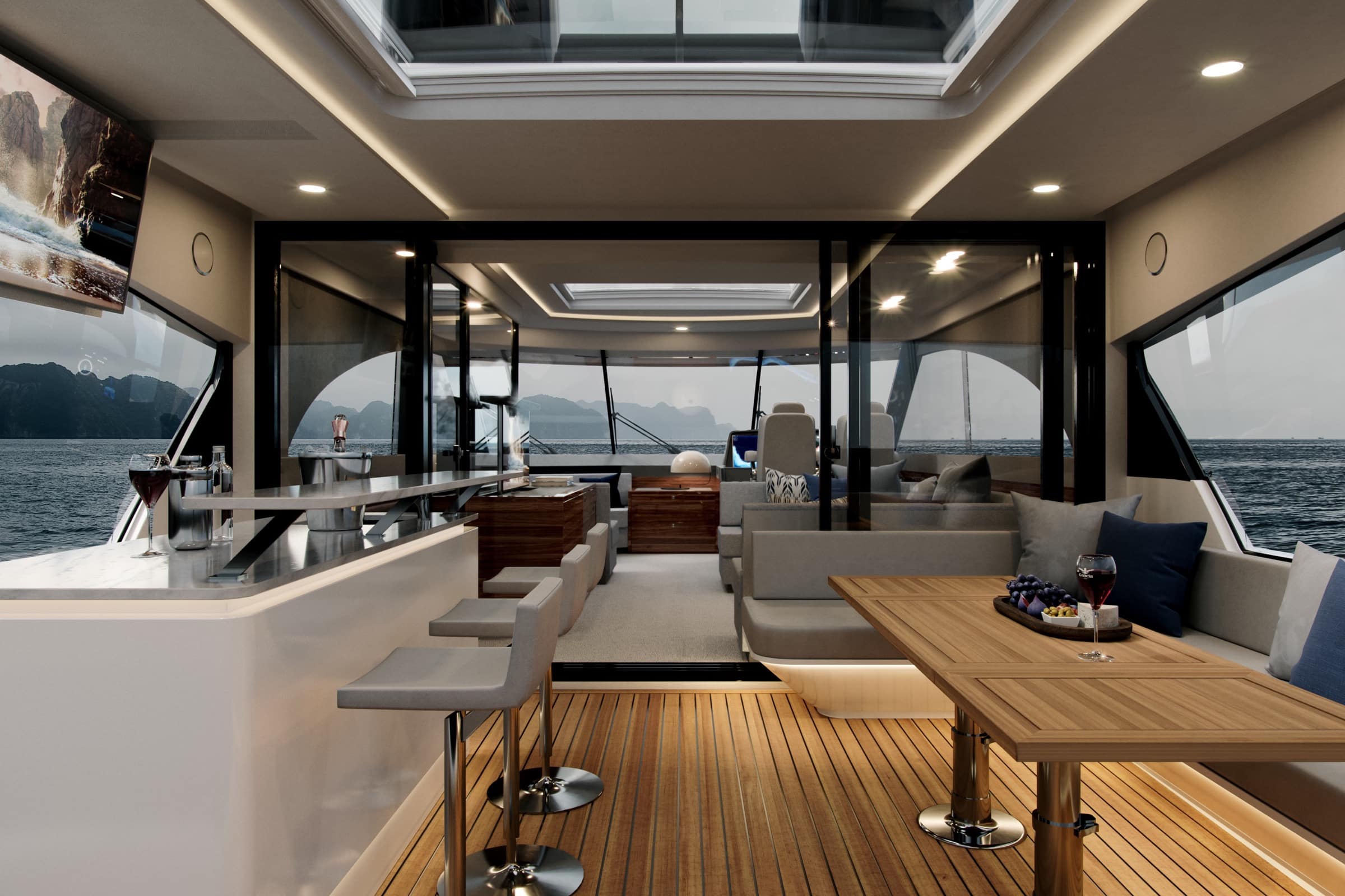 Maritimo M75 Flybridge Skylounge slider